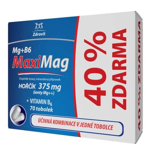 ZDROVIT MaxiMag Hořčík 375mg+B6 40% ZDARMA 70 tobolek